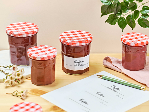 Lot de 6 Couvercles et Etiquettes pour pots de Confiture 370g - Bonne Maman - 1