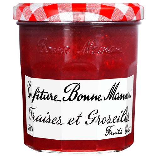 Confiture de Fraises et Groseilles Bonne Maman sur fond blanc - Bonne Maman - 1
