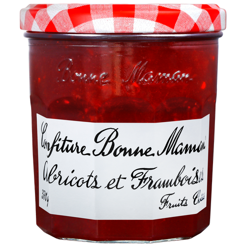 Confiture d'Abricots et de Framboises Bonne Maman sur fond blanc - Bonne Maman - 1