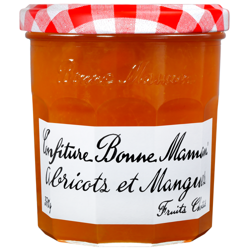Confiture d'Abricots et Mangues Bonne Maman sur fond blanc - Bonne Maman - 1
