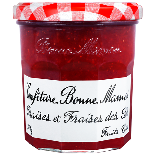 Confiture de Fraises et Fraises des Bois Bonne Maman sur fond blanc - Bonne Maman - 1
